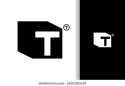 LETTER T WITH CUBE LOGO | SIMPLE LOGO FOR BRAND