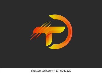 Der Buchstabe t und der Buchstabe d. Logo-Design, geeignet für einen Markennamen