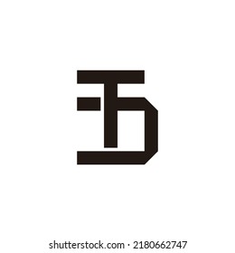 Letter T and D square, unique geometric symbol simple logo vector
