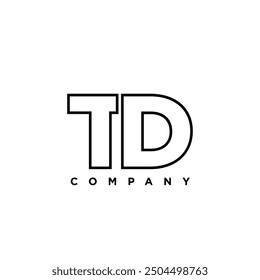 Letter T and D, TD logo design template. Minimal monogram initial based logotype.