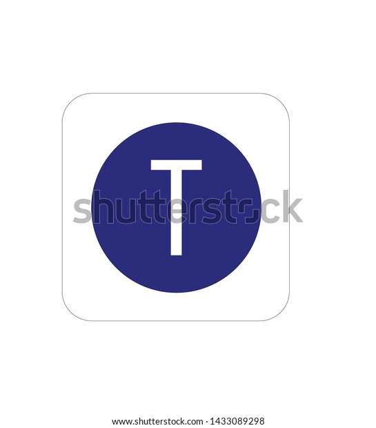 Letter T Dark Blue Background Stock Vector Royalty Free