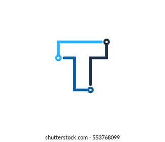 Letter T Data Technology Logo Design Element