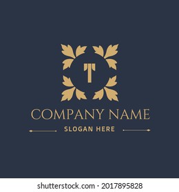 Plantilla de diseño de logotipo decorativo de letra t