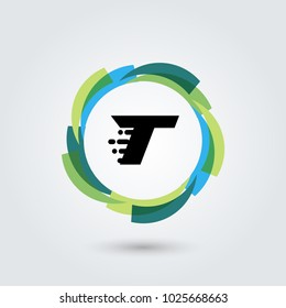Letter T Design element. Vector circle illustration. Business logo.