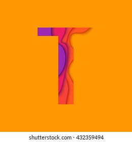 Letter T design template element. Material design Character for vector logo, icon and sign.