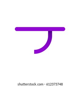 Letter T design typographic. unique and simple design with purple