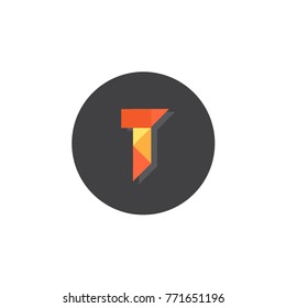 Letter T design. Vector concept flat illustration