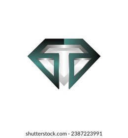 diseño elegante del logotipo del diamante T de la letra, plantilla de icono del diamante, adecuada para su empresa