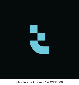 letter T digital logo vector