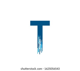 Letter T Digital Network , Technology and digital abstract line T network circuit vector logo.
