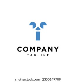 Letter T Dog face logo icon vector template.eps