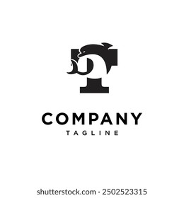 Letter T Dolphin logo icon vector