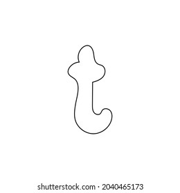 letter t drawing, vector illustration