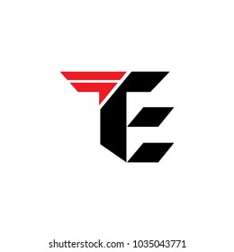 letter t and e logo