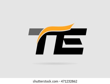 Letter T and E logo template
