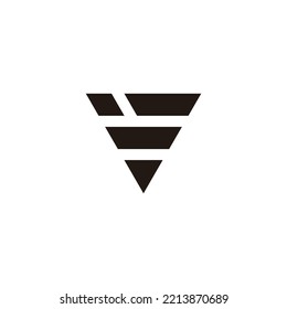 Letter t and E outlines, triangle geometric symbol simple logo vector