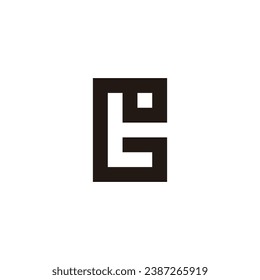 Letter t and e square geometric symbol simple logo vector