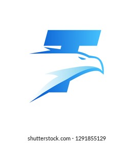 Letter T Eagle Head Logo