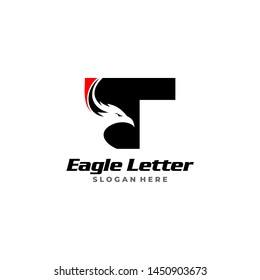 letter T eagle head red and black logo.