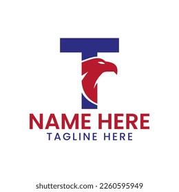 Letter T Eagle Logo Design Vector Template