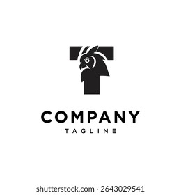Letter T Eagle Owl Logo Icon Vector