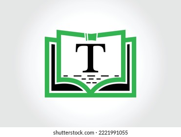 Letter T With Education Logo Book Concept. Training Career Sign, University, Academy Graduation Logo Template Vector Design.