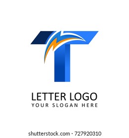 Letter t ELECTRICAL Alphabet Logo