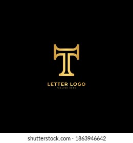 Letter T. Elegant logotype vector. Minimalist logo concept