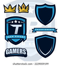 Letter T Esports Gamers Logo Template Creator for Gaming, Esport logo design element.