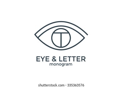 Letter T and eye monogram logo.
