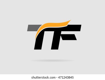 Letter T and F logo template
