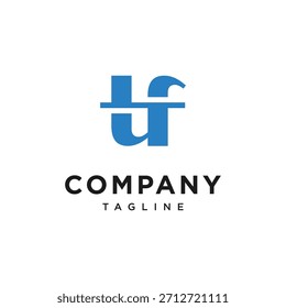 Letra T F monograma Logo Icon Vector