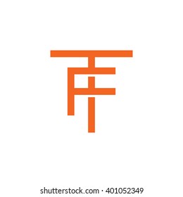 letter T and F monogram logo orange