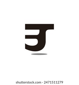 letter t fast run simple geometric logo vector 