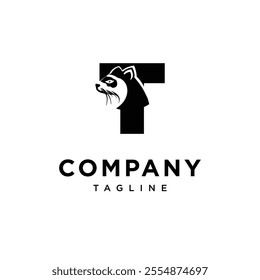 Letter T Ferret Logo Icon Vector