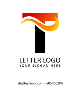 Letter T Fire Logo