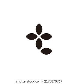Letra t cinco hojas símbolo geométrico simple vector logo