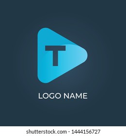 Letter "T" flat logo isolated. Alphabet vector