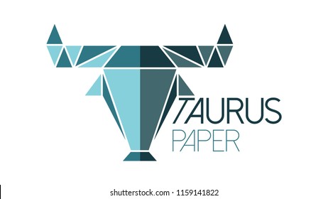 Letter "T" flat origami polygonal style logo