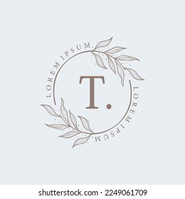 letter T floral logo design. logo for women beauty salon massage cosmetic or spa brand
