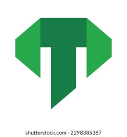 Plantilla de logotipo plegado de la letra T