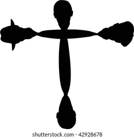 Letter "T". Font "Hat and Tie".