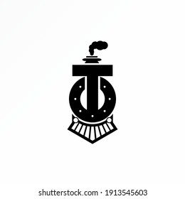 Letter T or TO font with Train head  or Locomotive and smoke Image graphic icon logo design abstract concept vector stock. Can be used as a symbol related to initial or transportation
