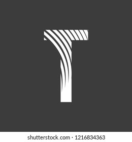 letter T font typography art deco 20s on gray background editable vector