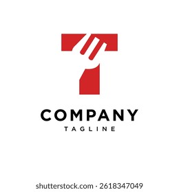 Letter T Fork Logo Icon Vector