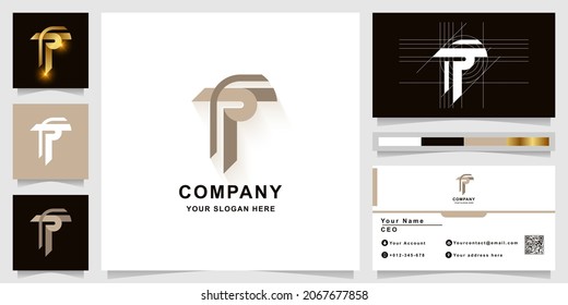 Letter T or FT monogram logo template with business card design