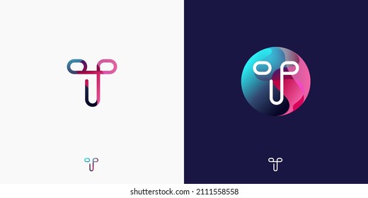 Letter T in futuristic, sophisticated and techy style. A simple but eye-catching logo, that is very suitable for technology companies such as cryptocurrencies, internet, computers, AI