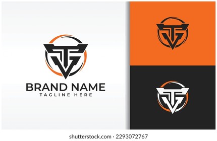Letter T G logo in circle for robot head