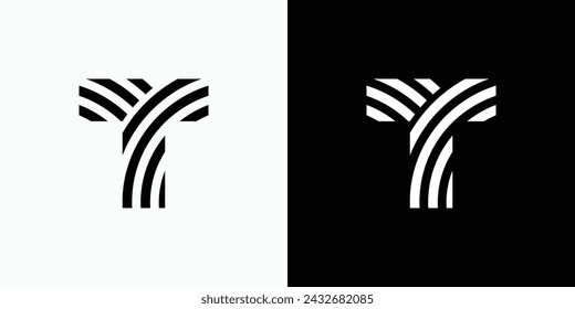 Letter T geometric line vector logo design with modern, simple, clean and abstract style.
