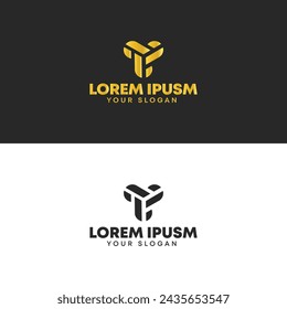Letra t dorado gradiente logo diseño de diseño de logotipo de lujo ideas